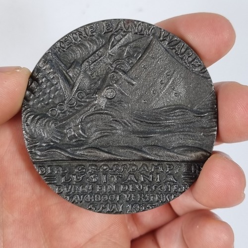 Ww1 lusitania sinking medal - sinking,