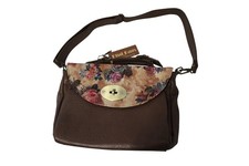 Etui Top Handle Brown Leather Floral Bag 