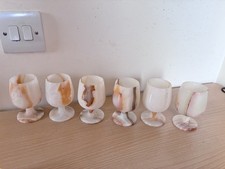 Vintage Onyx Marble Wine goblets cups handcrafted 