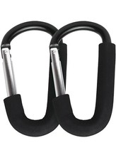 2x Carabiner Baby Buggy Clips