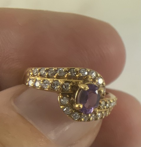 18ct gold amethyst and - gold, diamond
