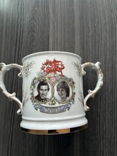 Double Handled Commemorative Mug Charles & Diana Wedding Hammersley Bone China