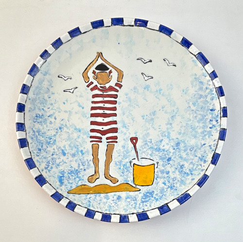 Italian art pottery charger - art,