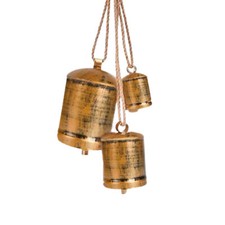 Set Of 3 Harmony Cow Bells Vintage Handmade Rustic Lucky Christmas Bells