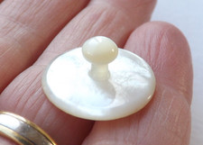 Vintage Shirt Collar Stud Mother of Pearl Rigid Design 2 cm Diameter