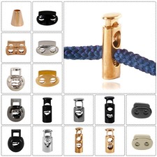 Drawstring Stopper Cord Locks Single Twin Hole Metal Toggles for Bags Luggage