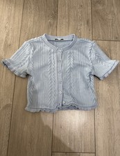 Baby Blue Crop Frilly Cardigan Zara Size S/8
