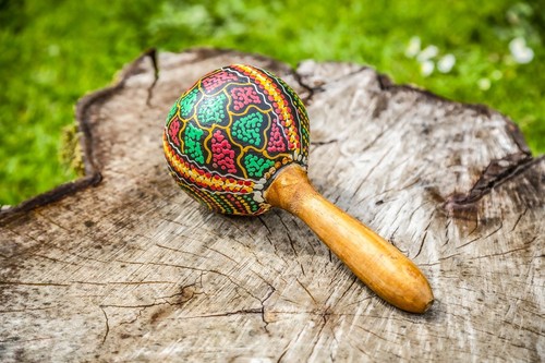 Handmade painted maraca - handmade,