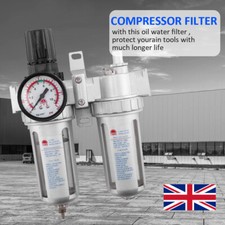 1/4'' SFC200 Air Line Filter Separator Regulator Water Oil Trap Compressor Gauge