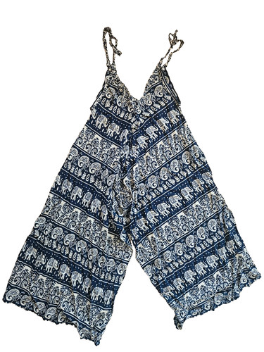 Elephant print wide leg - elephant,