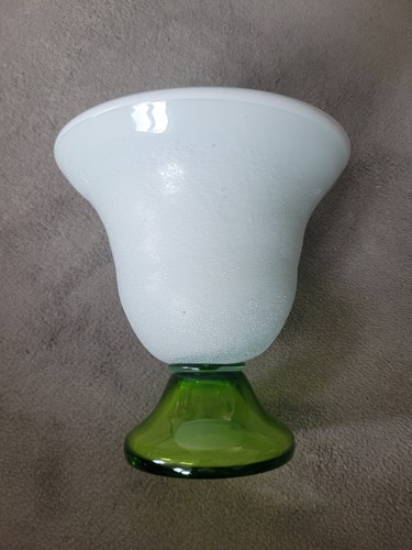 Vintage hand blown white lime - hand,