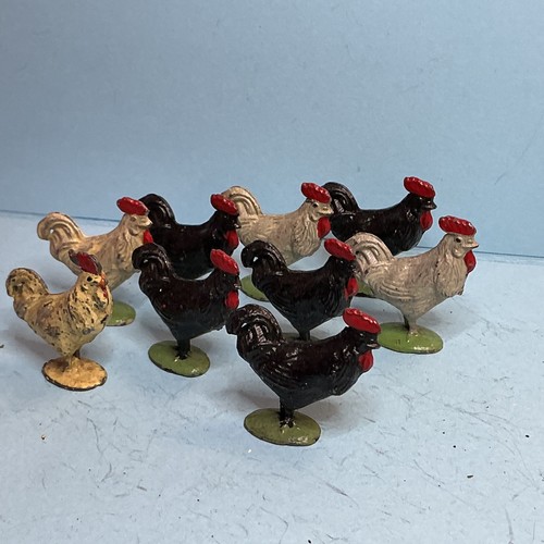Farm figures cockerels vintage - cockerels,