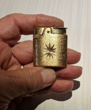 Vintage 70s Ronson gold tone ladies pocket butane lighter refurbished working