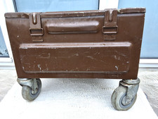 VINTAGE LARGE METAL AMMUNITION STORAGE BOX CONTAINER with COASTERS