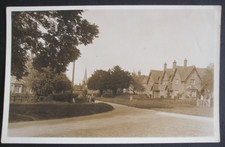 Old Bedfordshire RPPC RIDGMONT STREET ROAD VIEW HOUSES PEOPLE CHURCH