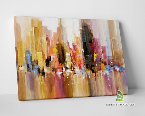 Abstract city skyline canvas - abstract,