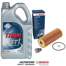 FOR AUDI A4 1.9 TDI 00-04 MK2 DIESEL BOSCH SERVICE KIT OIL FILTER & 5L GTI SUMP