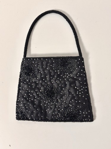 Ladies bhs black satin beaded - black,