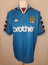 Original Kappa Manchester City 1997/1998/1999 Home Football Shirt Men's Large