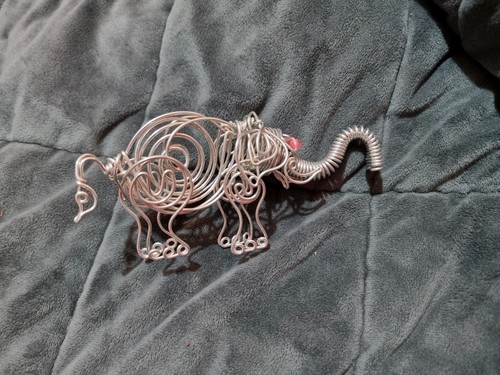 Metal wire art elephant - wire,