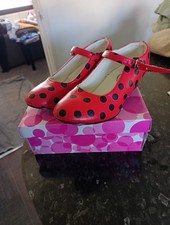 Girls Red Flamenco Shoes. Size 1