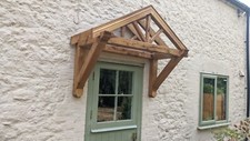 wooden front door canopy porch