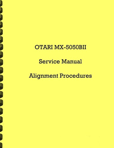 Otari 5050bii service - mx-5050bii,