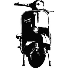 Scooter Shaped Vinyl Sticker