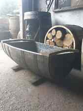 Large Cheapest Oak Whiskey Half Barrel Planter Flower Pot Lenght Cut Vertical