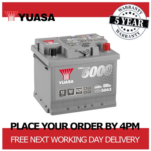 Yuasa car battery - ybx5063, 12v