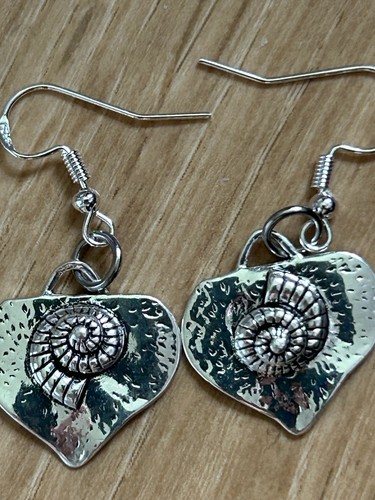 Ammonite fossil earrings 925 - fossil,
