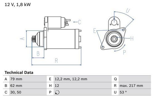 Bosch starter motor - for, skoda