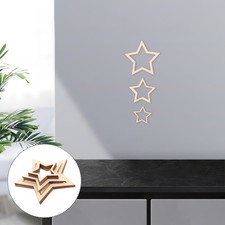 18 Pcs Wooden Star Hoop for
