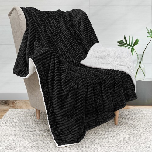 Cut plush shepra throw blanket - throw,