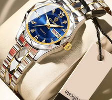 Ladies Luxury Quartz Watch Stainless Steel Waterproof Casual Wristwatch Boxed 