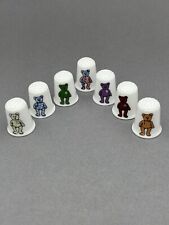 Beanie Bears English fine bone china thimbles full set of seven