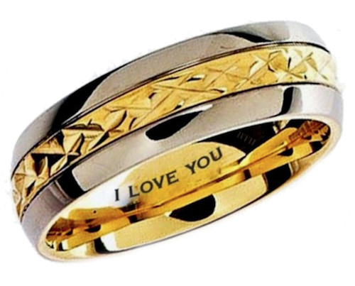 Engraved love you gold - you'',