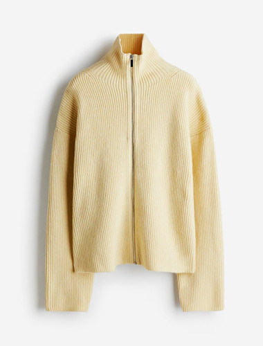 Women cream rib knit - h&m, rib-knit