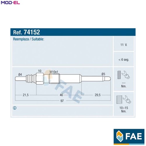 Glow plug 74152 for skoda - 4x,