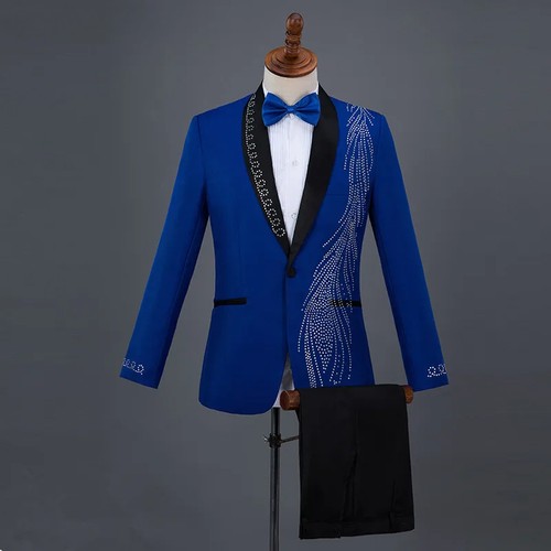 Men suits crystals blazers - suits,