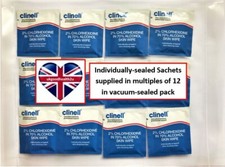 12 x Clinell 2% Chlorhexidine in 70% Alcohol Disposable Disinfectant Skin Wipes 