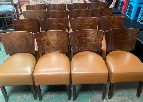 Tan faux leather dining - 17,