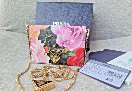 Prada saffiano rose - saffiano, floral