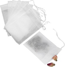 100PCS Reusable Tea Filter Bags with Drawstring, Tea Bag Empty, Empty Tea Bag, 