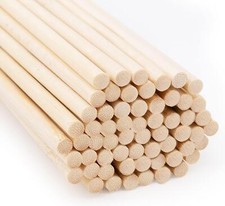 Bamboo Wooden Dowel Rods 30cm x 6mm - Sturdy Craft Sticks for DIY Projects - 60