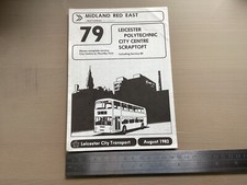 Midland Red East National Bus Company Route 79 Timetable August 1982 Leicester