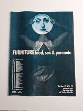 Furniture Food Sex Paranoia 1990 MUSIC Album ADVERT 9X12" POSTER