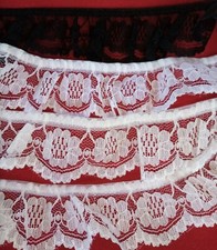 Gathered Frilly Nylon Lace Trim scalloped edge edging finish per metre 1"-1.5" 