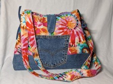 Handmade Boho Denim Purse Tie