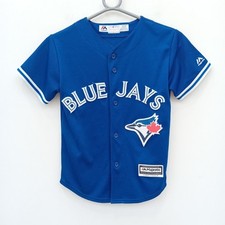 Toronto Blue Jays Baseball Shirt Size Small Boys Blue Majestic FLT-FPL